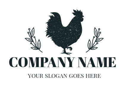 restaurant logo icon chicken in grunge effect