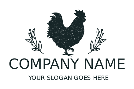restaurant logo icon chicken in grunge effect