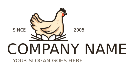 farm logo icon chicken laying eggs