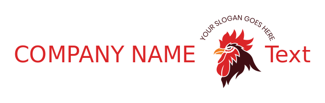 restaurant logo chicken head with wattle