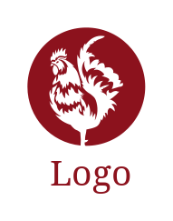 chicken or rooster symbol in circle 