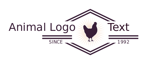 farm logo chicken silhouette with rays
