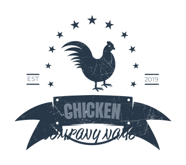 chicken silhouette with stars and ribbon