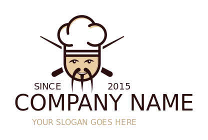 restaurant logo Chinese chef with hat