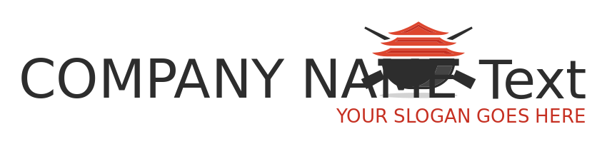 restaurant logo roof on bowl with chopsticks