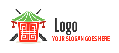 restaurant logo takeaway box crossed chopsticks