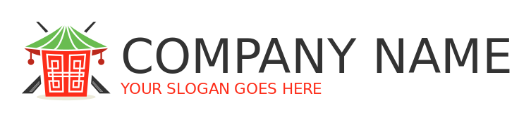 restaurant logo takeaway box crossed chopsticks