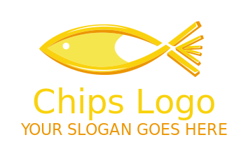 seafood restaurant logo chips in cheese fish