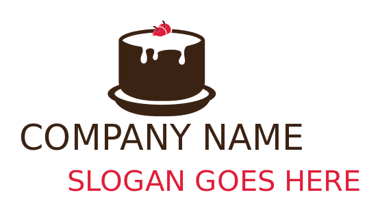 shop logo chocolate cake with cherries