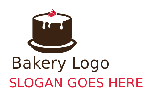 shop logo chocolate cake with cherries