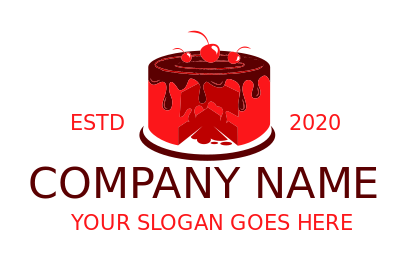 baker logo chocolate cake with cherries