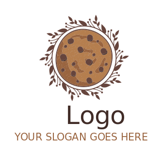 food logo chocolate chip cookie with wreath 