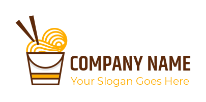 food logo icon chopsticks in takeout noodles