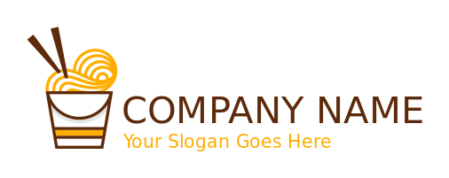 food logo icon chopsticks in takeout noodles