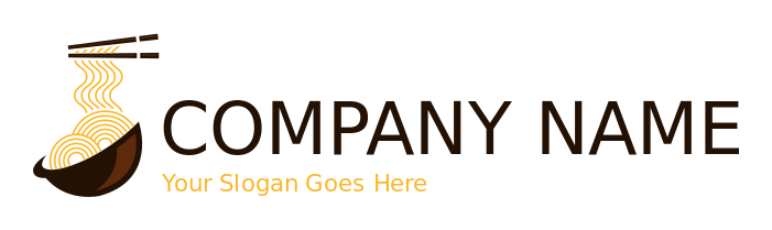 food logo chopsticks picking noodles from bowl