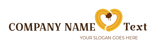 snack cart logo churros forming heart
