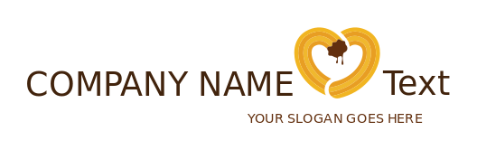 snack cart logo churros forming heart