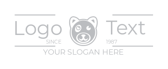 animal logo circle and line with bear face