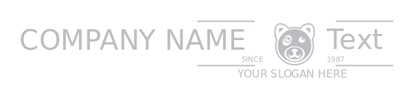 animal logo circle and line with bear face