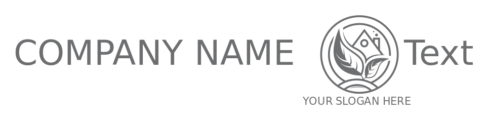 property maintenance logo leaves and house