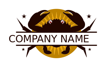 seafood restaurant logo crab in circle