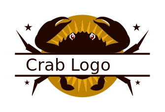 seafood restaurant logo crab in circle