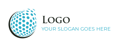 create a marketing logo circle with dots globe