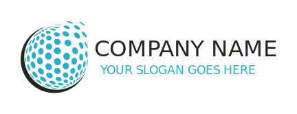 create a marketing logo circle with dots globe