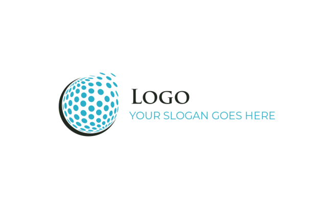 create a marketing logo circle with dots globe