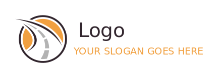 logistics logo abstract driveway in circle