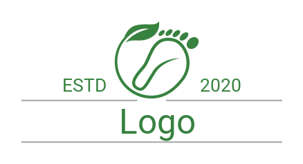 podiatrist logo circle with footprint and leaf