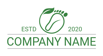 podiatrist logo circle with footprint and leaf