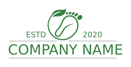 podiatrist logo circle with footprint and leaf