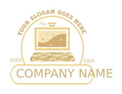 ecommerce logo perfume bottle laptop in circle