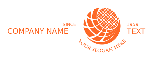 sports logo tennis racket in circle swooshes