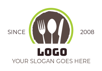 restaurant logo maker spoon fork knife in circle