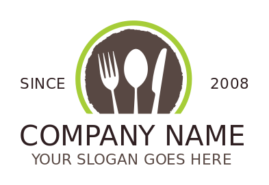 restaurant logo maker spoon fork knife in circle