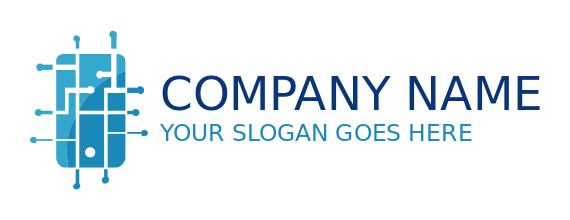 IT logo maker circuit connection on mobile phone 