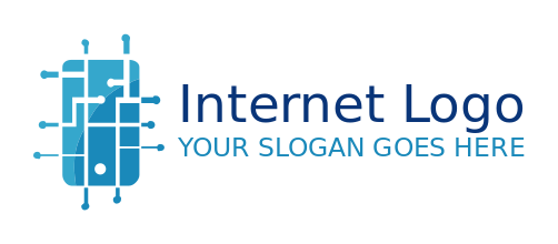 IT logo maker circuit connection on mobile phone 