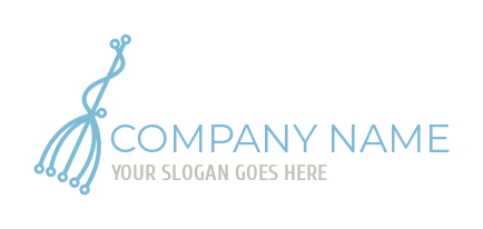 create a cleaning logo PNG circuit forming broom