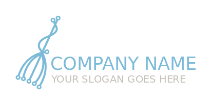 create a cleaning logo PNG circuit forming broom