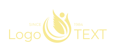 fitness logo circular abstract person with wings