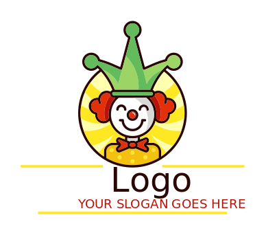 entertainment logo clown smiling wearing hat