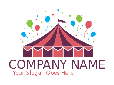 entertainment logo circus tent with balloons