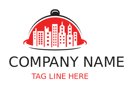 city skyline inside the dish cover 