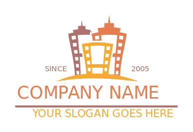 entertainment logo cityscape with film strip