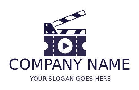 media logo online clapper board with play