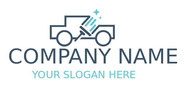 car wash logo online brush with sparkle