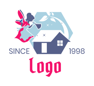 cleaning logo fairy maid dusting the roof 