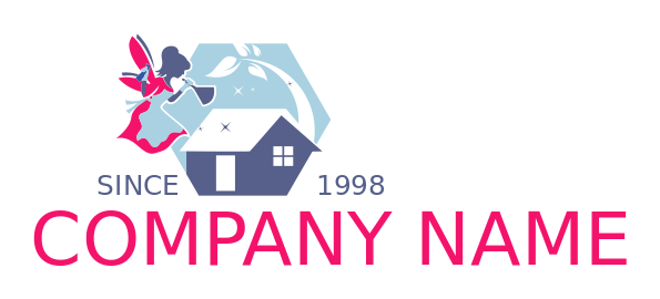 cleaning logo fairy maid dusting the roof 